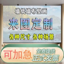 墙纸壁布来图设计宣绒布油画背景墙布展厅剧本杀酒店壁纸壁画艺术