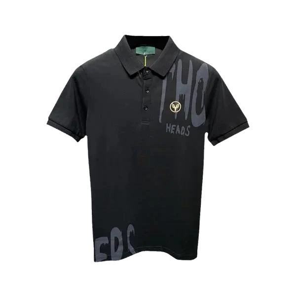 Поло американский стиль, с вышивкой, slim fit, с коротким рукавом