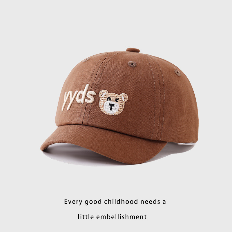 Sombreros infantiles lindos bebés osos primavera y otoño versátiles gorras de boca de pato para niños y niñas sombreros de béisbol de protección solar casuales