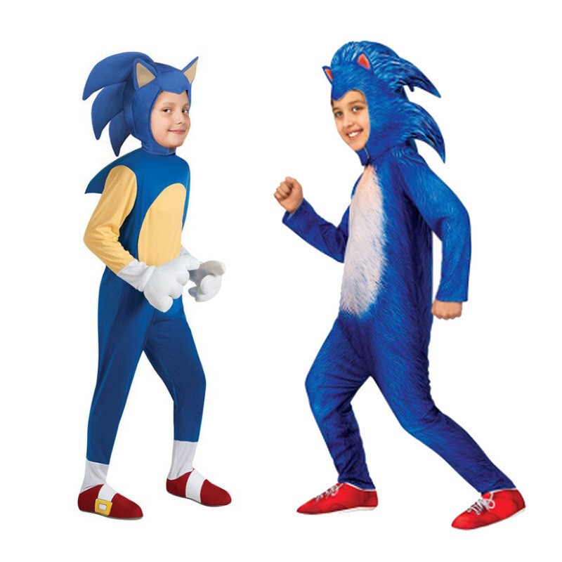 Halloween Sonic Costume for Kids Sonic the Hedgehog Cartoon Character Sonic Blue Cosplay