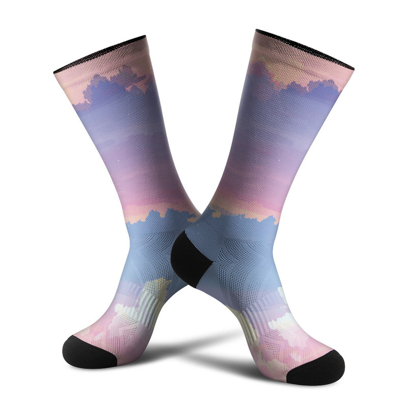 360 Seamless Digital Printing 3D Digital Printing Trendyy Socks Cloud Gradient Sports and Leisure Wear Stockings