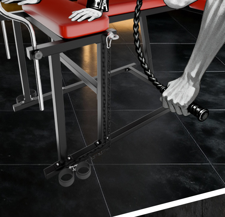 SM-御王座 Couple Position Chair with Bondage Props, Black or Red, Adult Couple Furniture — detail image 15