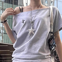海星星花朵爱心项链女小众设计感长款锁骨链y2k挂脖颈链吊坠配饰