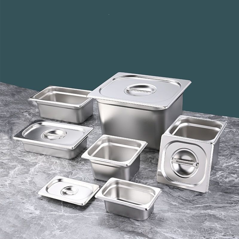 Bandeja Gastronómica de Acero Inoxidable 304 Rectangular con Tapa para Buffet Comercial image 1