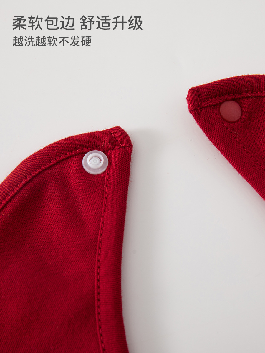 Otoño y invierno: buñuelo de bebés tipo A toallas de saliva de algodón de doble capa, toallas de absorción de leche para bebés, buñuelo rojo para bebés
