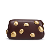 Y2025跨境新款金属感个性简约气质优雅晚宴包手拿包宴会包盒子包