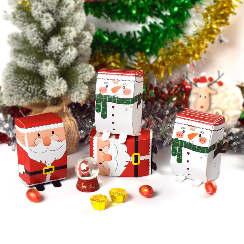 新しいクリスマス立体サンタクロースキャンディー箱現物平安夜かわいい雪だるまプレゼント包装箱|undefined