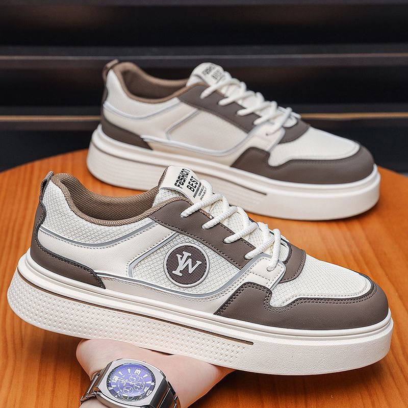 Men's Shoes 2026 Spring New Thick-Soled Trendy Brand Versatile Casual Mesh Shoes Youth Sports Non-Slip White Trendy Shoes Men's Shoes 2026 Spring New Thick-Soled Trendy Brand Versatile Casual Mesh Shoes Youth Sports Non-Slip White Trendy Shoes