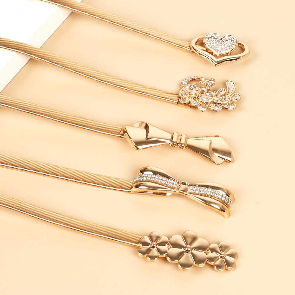 Modischer Metallgürtel, elastische und elastische Schleife für Damen, vielseitige dekorative Taillenkette, europäischer und amerikanischer Schmuck, Körperkette, Valentinstagsgeschenk_voghion.com