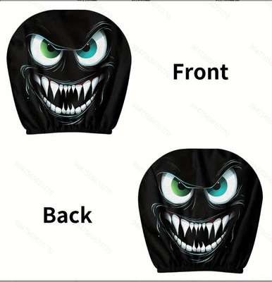 Universal seat cover: car headrest cover, TEMU can be - evil-eye-double-sided-printing-1-piece