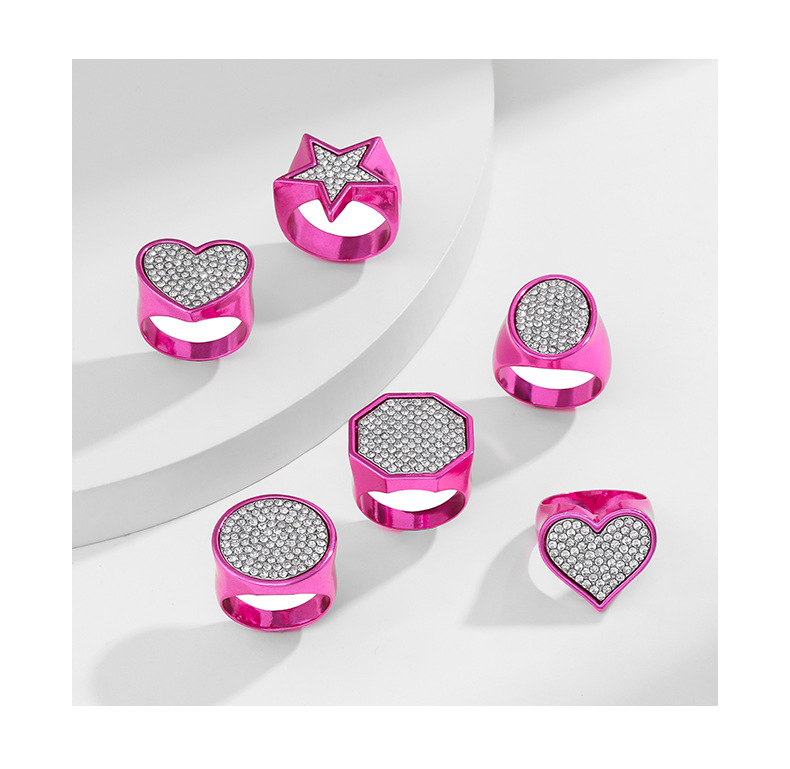 Fashion Geometric Alloy Plating Glass Womenu0027S Rings