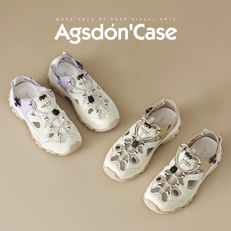 Sandalias Deportivas Augu Shiden para Mujer, Primavera 2026, Nuevas, con Suela Gruesa, Diseño Calado, para Playa y Agua