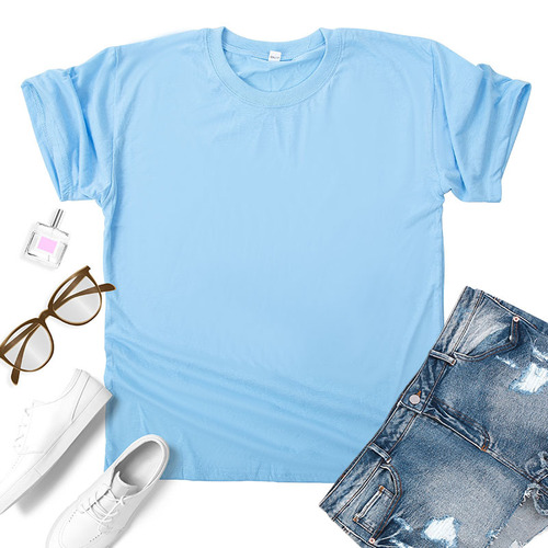 Factory 19 Color Summer Crew Neck Short Sleeve Solid Color Plain T-Shirt Casual Short Sleeve T-Shirt Ad Shirt Printed 2TEMU