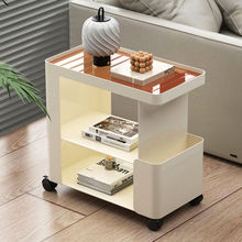 轻奢客厅可移动小推车铁艺家用沙发边几电脑桌旁小收纳置物架床边