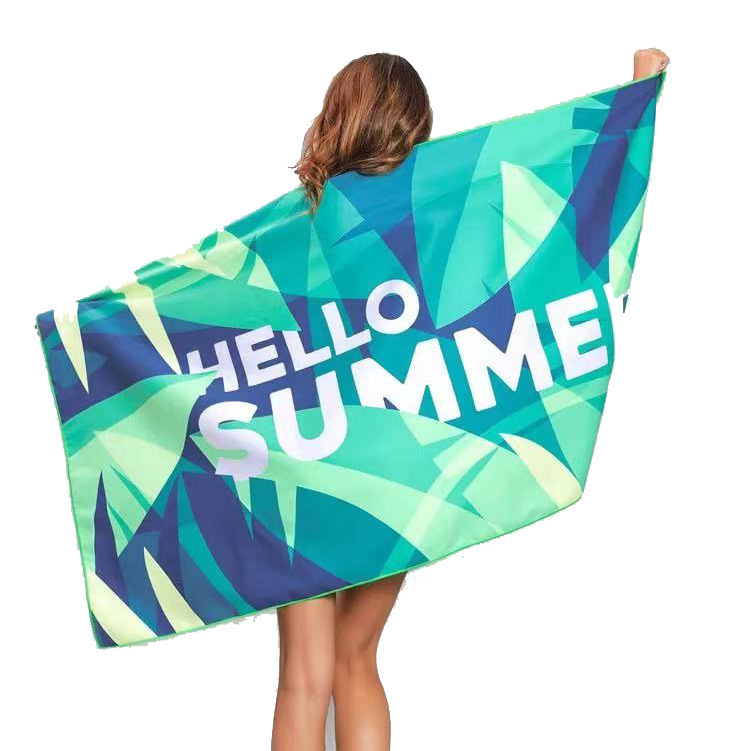 Foreign Trade Cross-Border Microfiber Printed Quick-Drying Beach Towel, Non-Sand-Sticking Double-Sided Velvet Beach Towel
