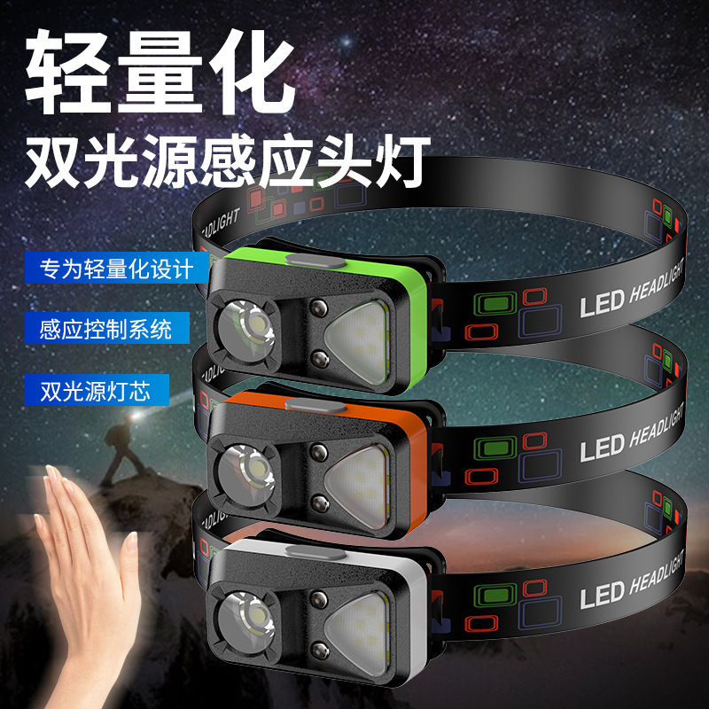 Lámpara de inducción transfronteriza al aire libre montar montaña ligera faro portátil luz intensa luz de pesca super brillante luz nocturna