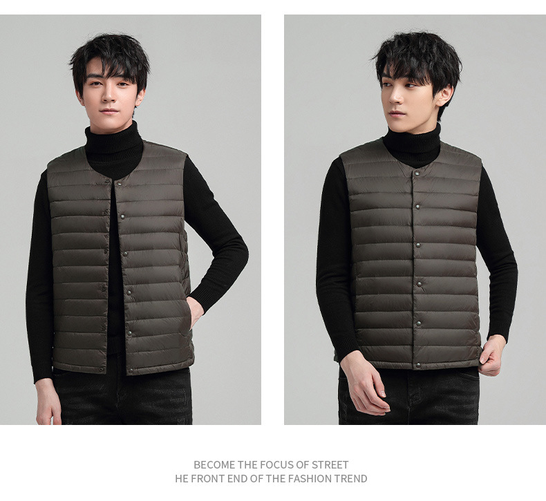 2023 new down jacket vest, round neck or V-neck, down jacket, vest, outer vest, 90 down_voghion.com
