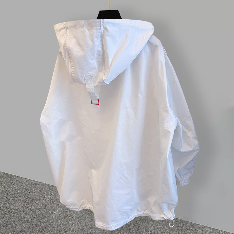 Men Casual Anorak Hooded Windbreaker Plain Pullover