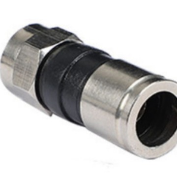 英制/公制75-5挤压F头 2Pf头 有线电视接头压接式双屏蔽RG6挤压头