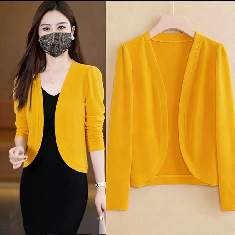 Women's Long-Sleeved Knitwear, Short Jacket, Autumn Dress, Small Shawl, Small Outerwear, Cardigan, Thin Ice Silk Top
