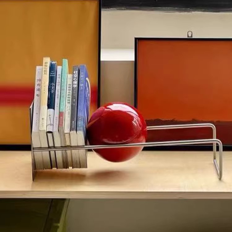 Stainless Steel Creative Desktop Ramp Bookshelf Book and Newspaper Rack Storage Rack Storage Rack Medieval Bauhaus Decorative Ornaments