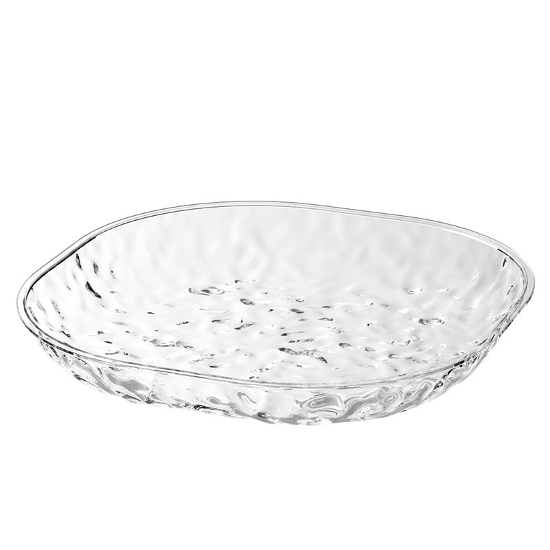 透明冰川纹吐骨碟耐摔零食水果盘轻奢高级感家用餐桌残渣盘垃圾盘|undefined