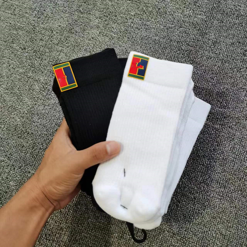 Suwannex Sports Socks Mid-Length Tennis Sports Socks with Thickened Towel Bottom and Printed Badminton Casual Socks