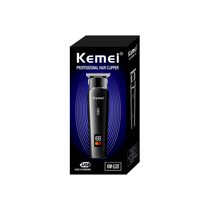 Cortadora de pelo eléctrica Kemei, superventas transfronteriza, silenciosa, con pantalla digital, recortadora profesional para peinados con aceite, modelo KM-1113