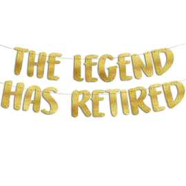 THE LEGEND HAS RETIRED告别退休金色闪粉拉旗装饰横幅派对装饰