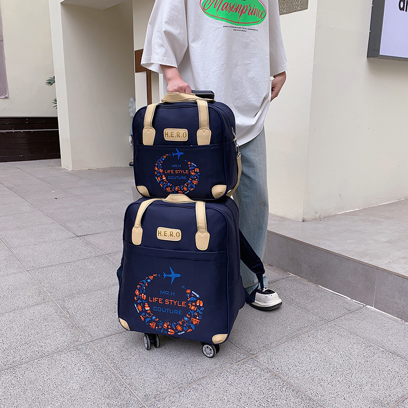 スーツケース万向輪子母バッグ旅行バッグ軽便出張旅行多機能搭乗バッグオックスフォード布印ロゴ