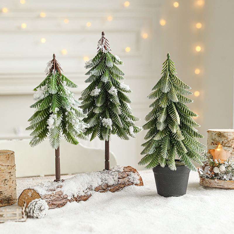 Pequeño árbol de nieve de Navidad doméstico mini decoración de escritorio imitación de árbol de fiesta atmósfera de ventana