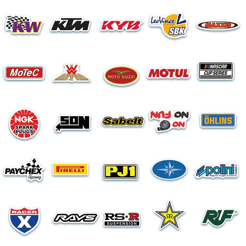 50 modified racing JDM logo graffiti stickers skateboard laptop motorcycle motorcycle helmet stickers