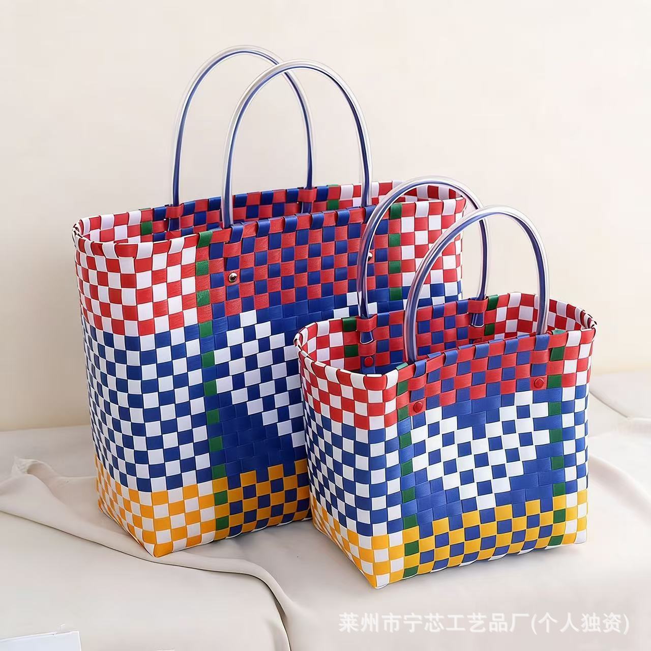 山姆包同款大容量爱心手工编织包怀旧买菜篮子敞口女士手提包