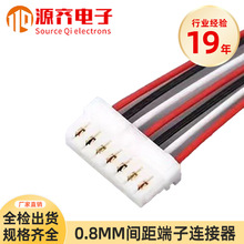 0.8mm间距剌破式端子线4Pin长50mm wafer端子连接器