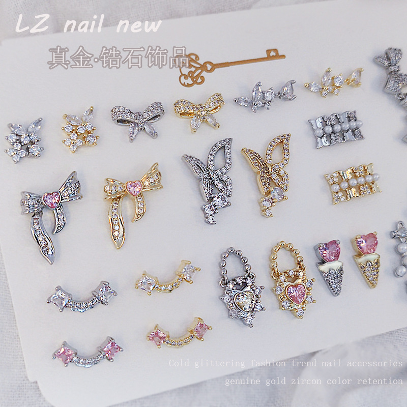 Lz Nail Art Jewelry Diamond Jewelry Wholesale 5A Shiny Zircon Luxurious Sweet Ice Cream Bow Pearl Love Nails Lz Nail Art Jewelry Diamond Jewelry Wholesale 5A Shiny Zircon Luxurious Sweet Ice Cream Bow Pearl Love Nails