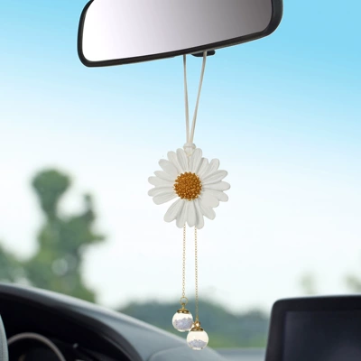 Gypsum Daisy Car Pendant Car hanging - daisy-pendant-white