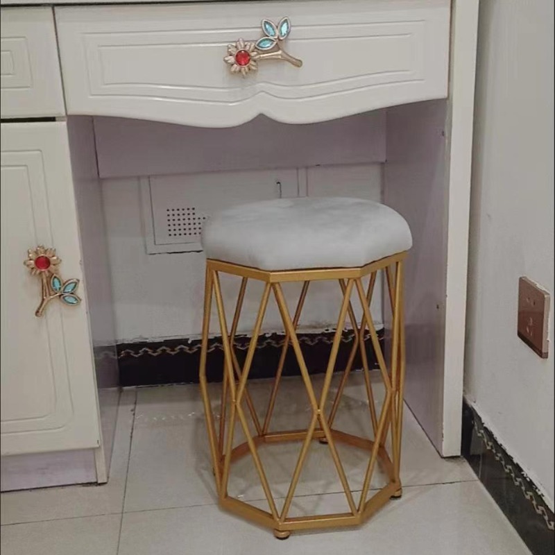 Makeup Stool, Modern Nail Chair, Girl's Minimalist Bedroom Octagonal Stool, Nest Makeup Stool