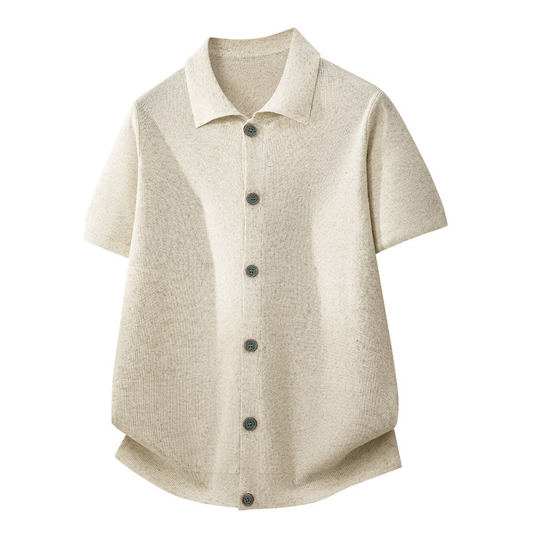 ZF8121-3D宽松通勤衬衫cleanfit潮牌T恤美式排扣针织短袖，男装针织衫/毛衣，星座614