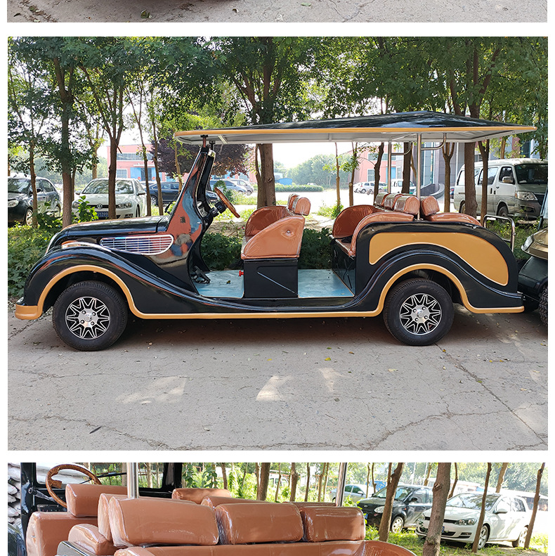 Xinda Road Park Community Electric Shuttle Bus Factory Winery Shuttle Bus 11-Seat Scenic Area Tourist Old Car Sightseeing Vehicle