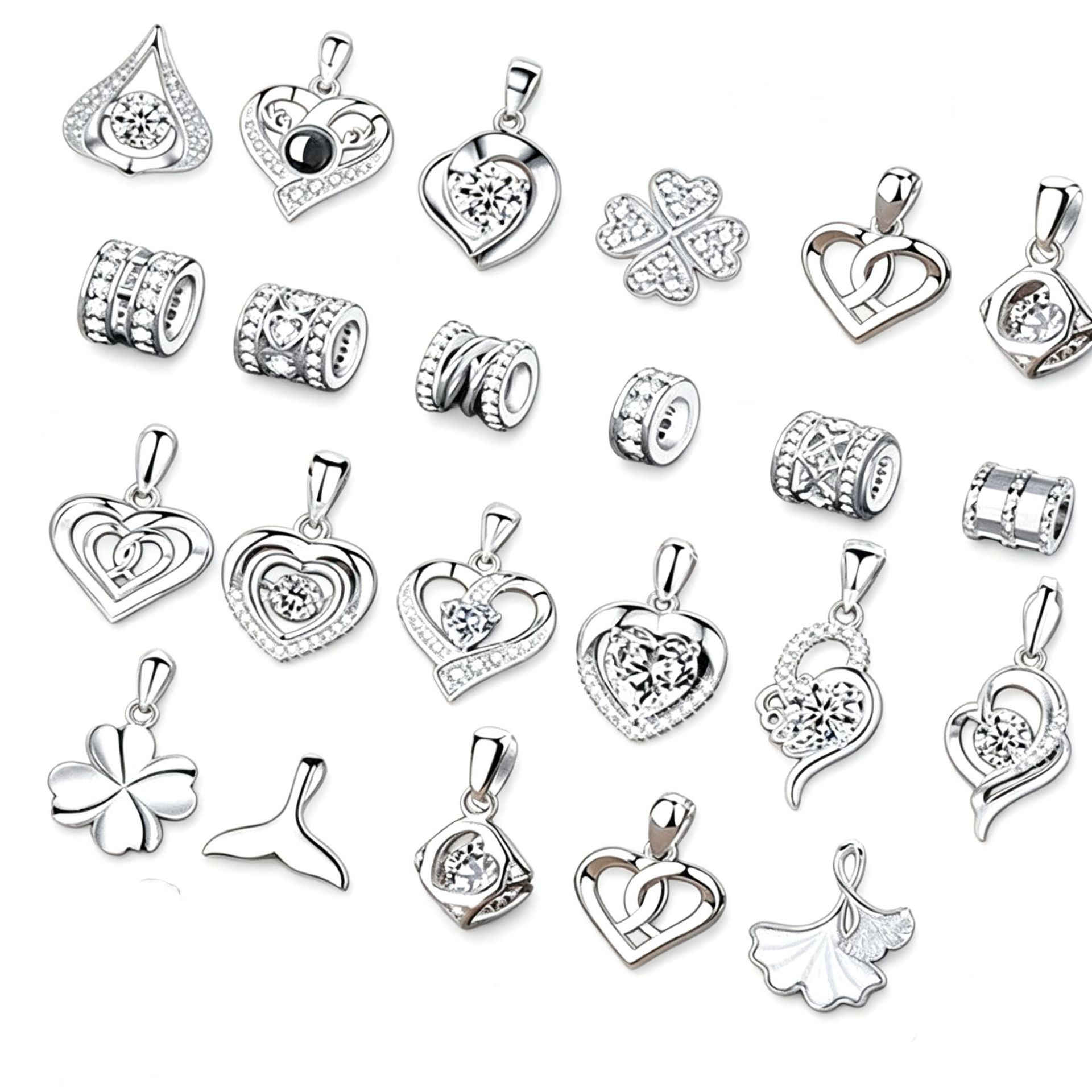 Simple Four-Leaf Clover Pendant for Women, Single Pendant, Necklace Pendant Without Chain, Single Silver Pendant Accessory for Women