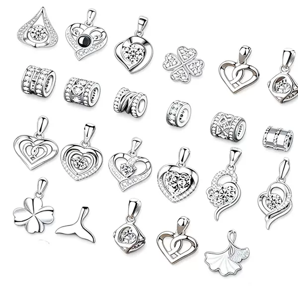 Simple Four-Leaf Clover Pendant for Women, Single Pendant, Necklace Pendant Without Chain, Single Silver Pendant Accessory for Women
