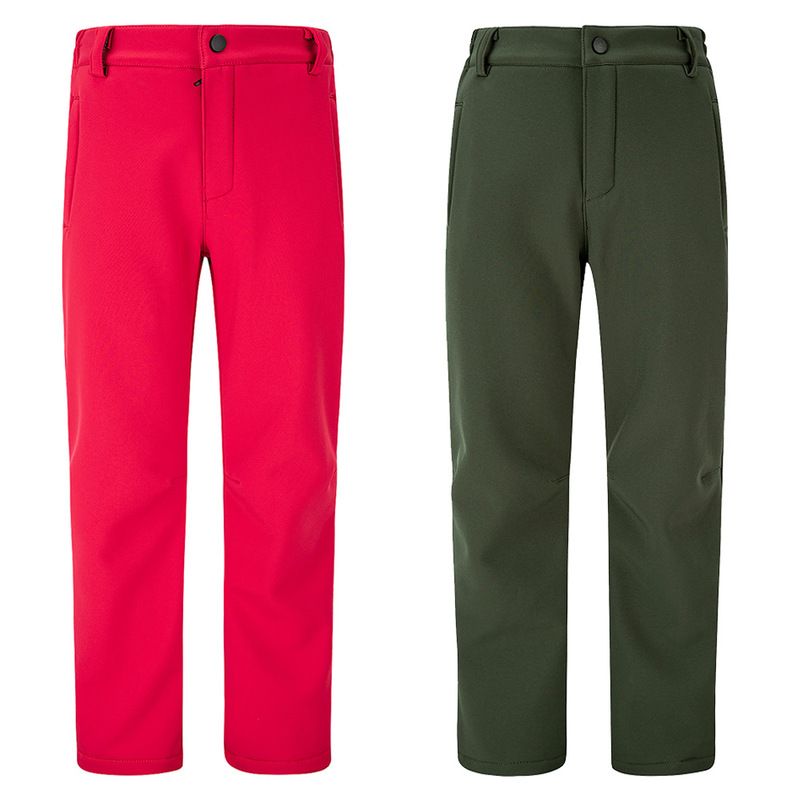 Outdoor combat pants men's winter fleece-lined thickened warm fleece waterproof windproof hiking soft shell ski pants women