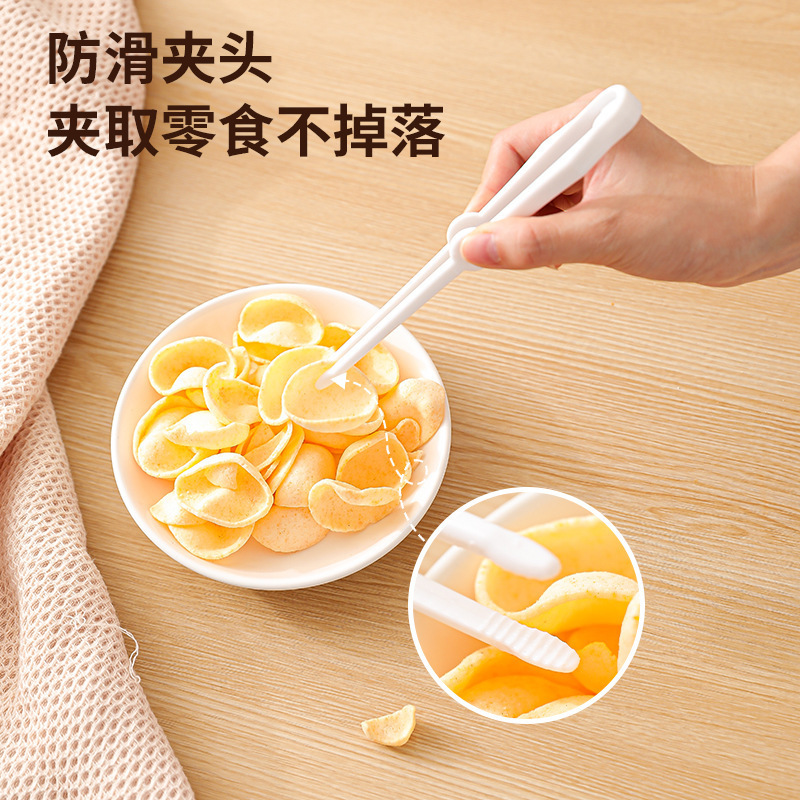 Clip de bocadillos multifuncional no sucio mano patatas fritas clip de alimentos de plástico de cocina complementaria snack clip de alimentos alargado clip de alimentos