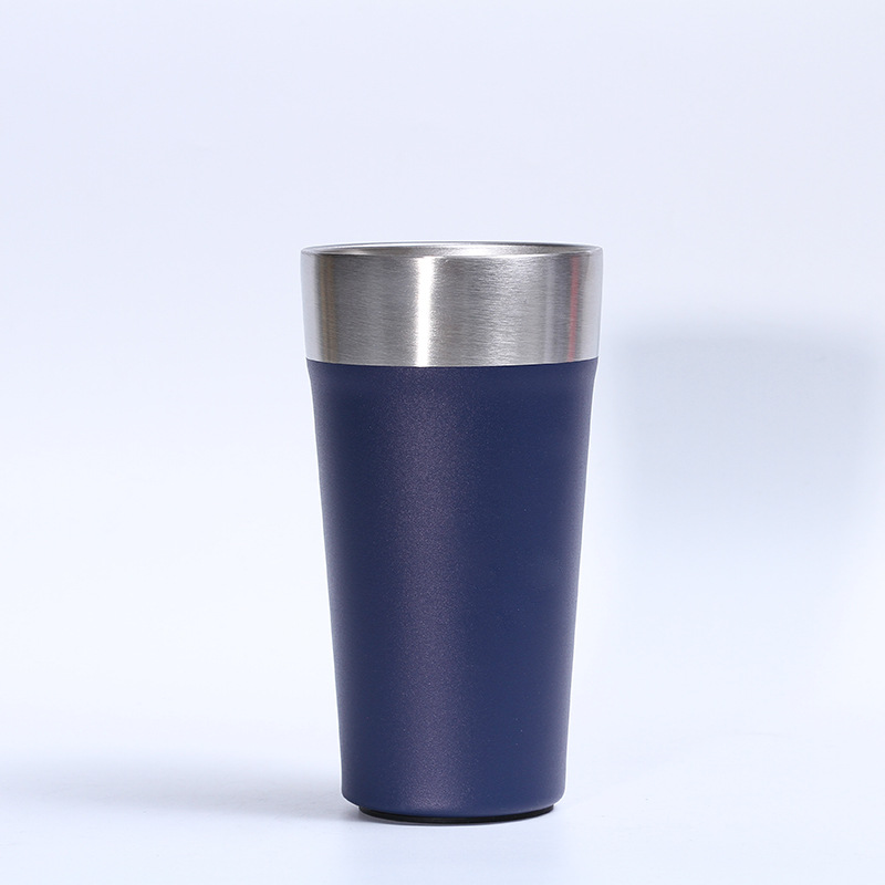Nuevo 20oz taza de café de acero inoxidable cubierta transparente bebida directa taza de coche portátil de doble capa de vacío taza de café del coche