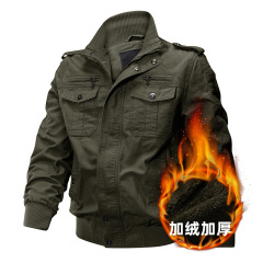 国境を越えたアマゾンの冬服にベルベットをつけてジャケットを厚くした男性綿綿のカジュアルな工装コート冬の上着のコート男