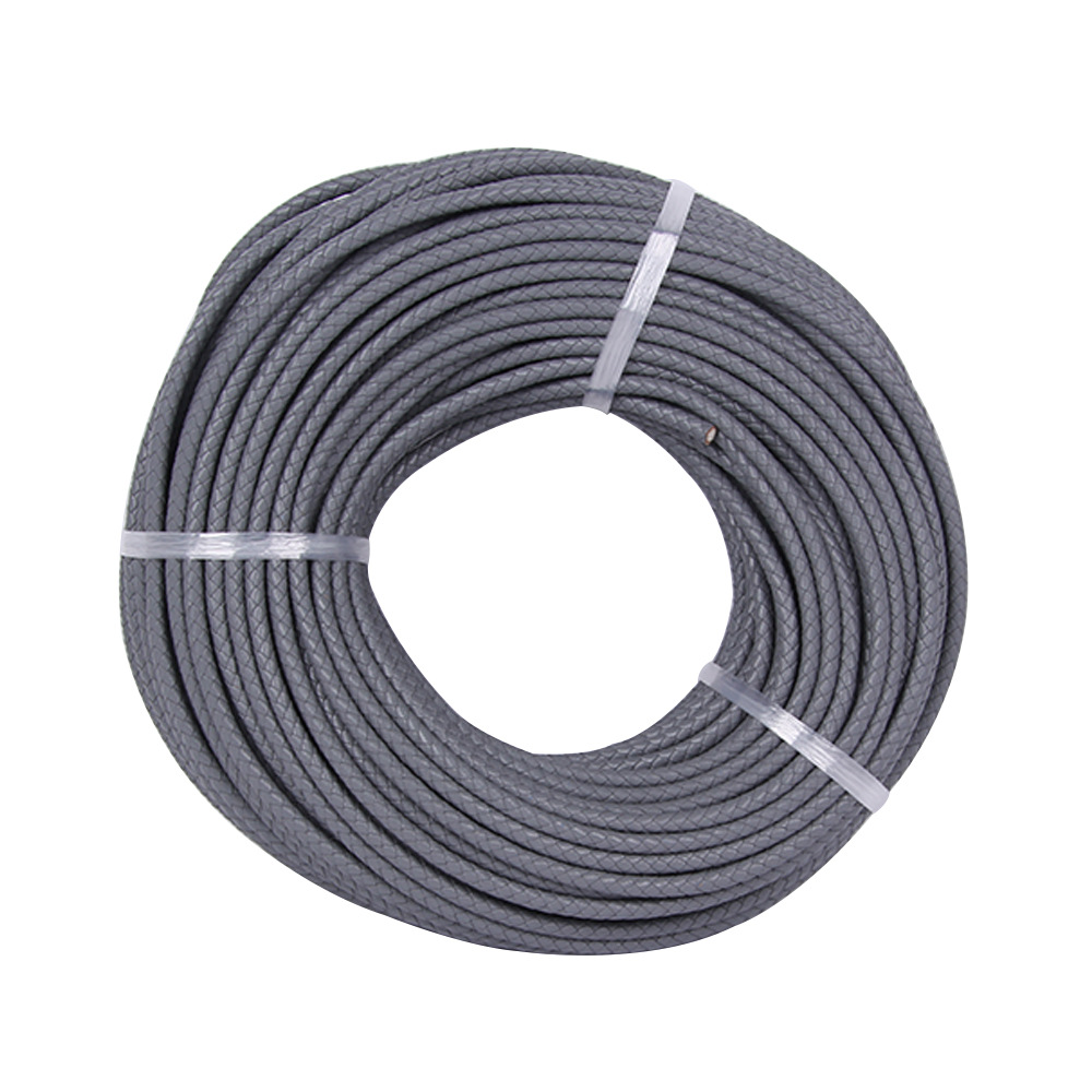 Pulsera de cuerda de cuero de vaca de primera capa cuerda de cuero Zhou Sheng mismo estilo cuerda de cuero tejida adecuada para Zhou Sheng cuentas de la suerte accesorios de joyería de oro duro