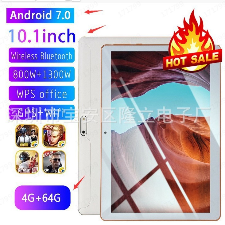 Tablet Pc Cross-Border 10.1inch Tablet Android 3g Call Ips Screen Eight-Core Processor Plastic Case