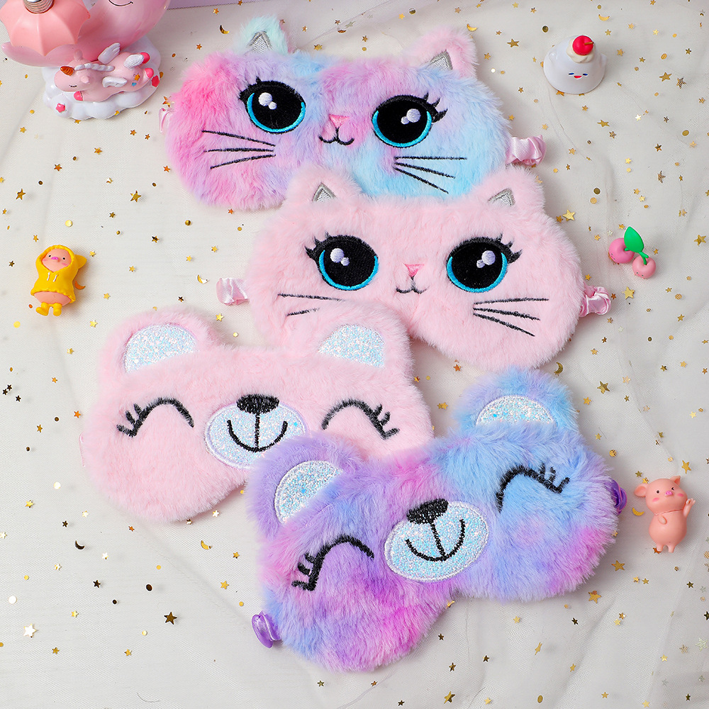 Cute Cat Plush Eye Mask display picture 4