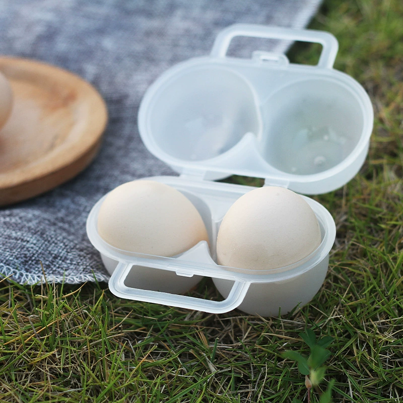 Портативная outdoor яичная коробка, устойчивость к землетрясениям и полупрозрачные два квадратных яйца, противораздавливающийся пенек пикник поход завтрак яичная
