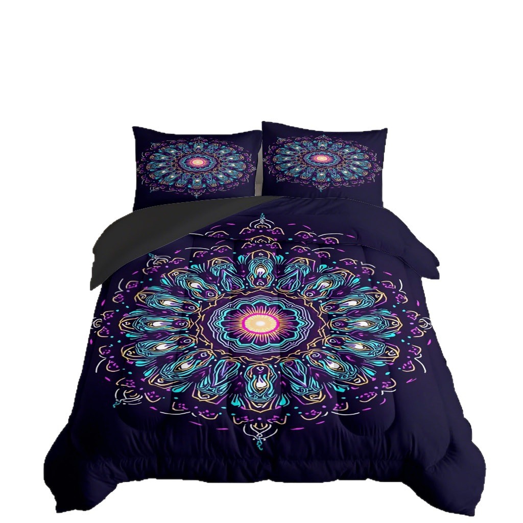 TEMU / JIT nuevo producto transfronterizo bohemia mandala impresión digital 3D 180gms colcha colcha ajuste